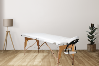 İthal Lüx Ahşap Katlanabilir 3 Parça Çanta Tipi Masaj Masası Beyaz